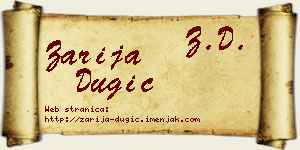 Zarija Dugić vizit kartica